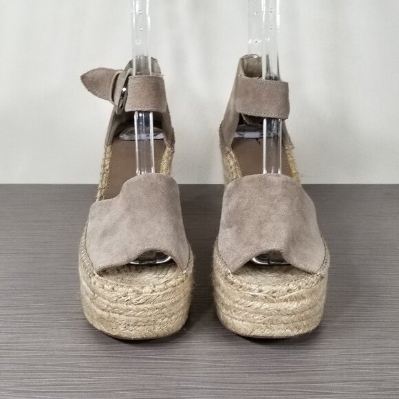Marc Fisher LTD Lalida Espadrille Wedge Sandals, Tan Suede, Womens Size 5.5 M - Picture 2 of 12